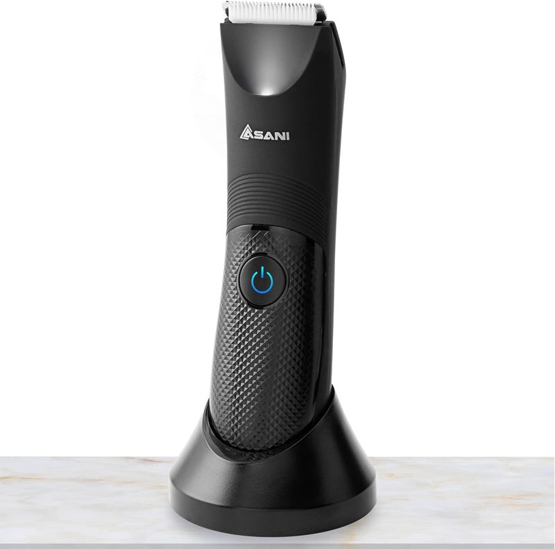 Asani Upkeeper Mens Body Hair Trimmer  Rechargeable Grooming Tool with Ceramic Blade LED Light Waterproof Design Electric Shaver for WetDry Use Ideal for Chest Back Groin Hair Care