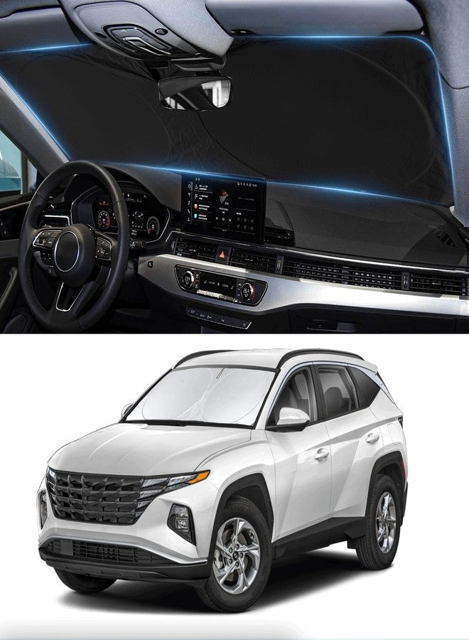 INSAUTO Custom Fit Tucson Windshield Sunshade for Hyundai Tucson 2022-2026 Front Window Retractable Shades Cover for Windshield Sun Visor Protector 210T Reflector Blocks UV Rays Cooler Car Accessories - Image 1