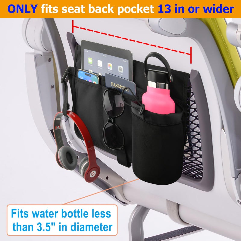 Cosmos Airplane Seatback Organizer Flight Travel Essentials Seat Back Storage Bag Airline Seat Hanging Pockets for Tablet, Magazines, Phone and Water Bottle | Keep Personal Items Clean & Organized - Image 4
