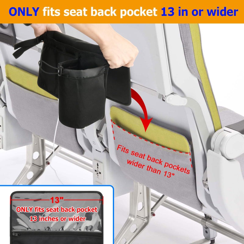 Cosmos Airplane Seatback Organizer Flight Travel Essentials Seat Back Storage Bag Airline Seat Hanging Pockets for Tablet, Magazines, Phone and Water Bottle | Keep Personal Items Clean & Organized - Image 3