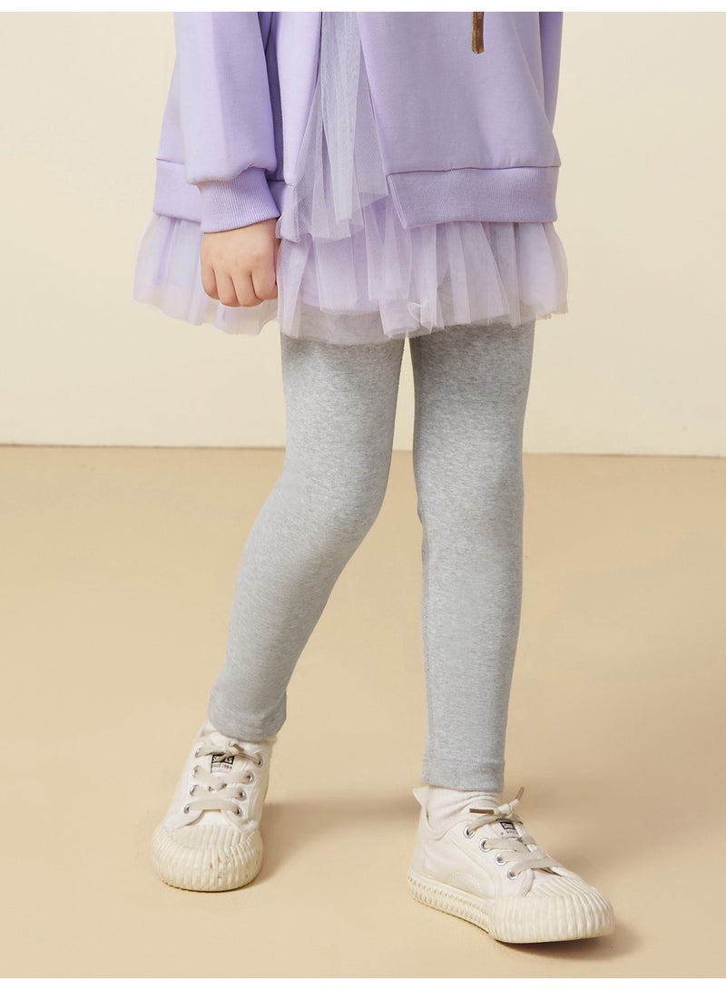 ميني بالا بنطلون ضيق مطاطي فائق النعومة للفتيات، لطيف على البشرة، قابل للتهوية، تصميم بخصر مرتفع للراحة، متعدد الاستخدامات للارتداء اليومي والمدرسة ومواعيد اللعب، بنطلون أساسي غير رسمي للأطفال - Image 2