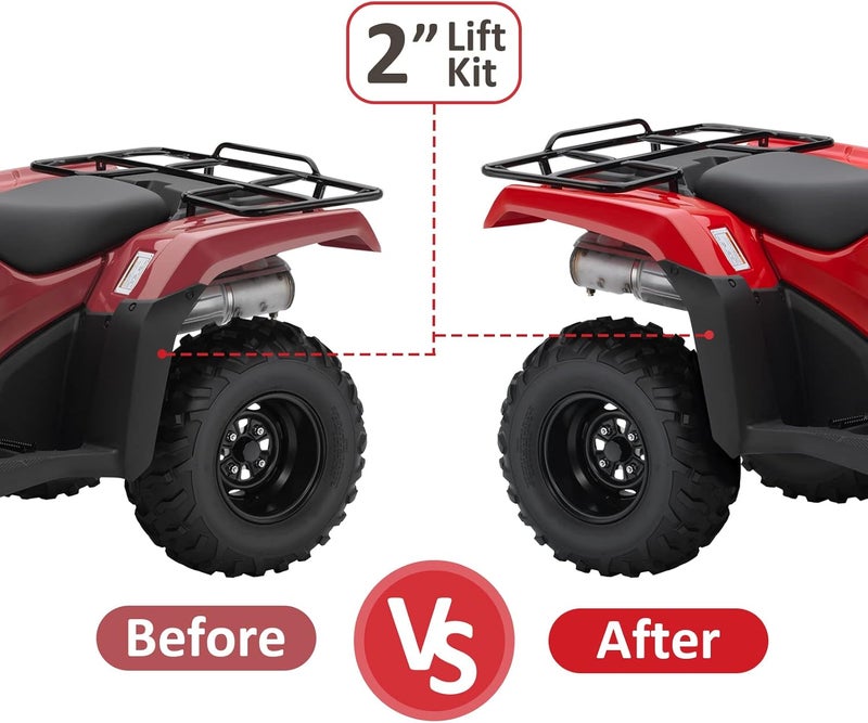 WSays Gloss Black 2" Lever Full Lift Bracket Kit for 2014-2024 Honda FOREMAN TRX500 SRA & RANCHER 420 TRX420 SRA - Image 2