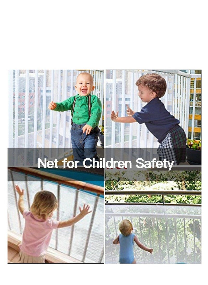 MIXDE Adjustable Child Banister Removable Balcony and Stairway Safety Net 200x78cm White  - Image 3