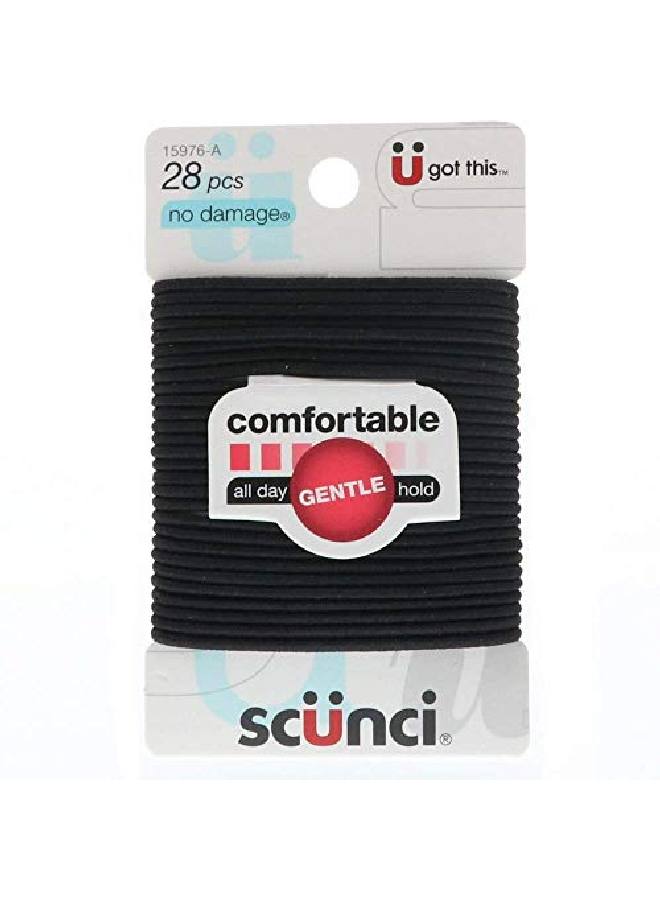 Scunci No Damage Hair Elastics Medium Black 28 Ea (Pack Of 10) - Image 2