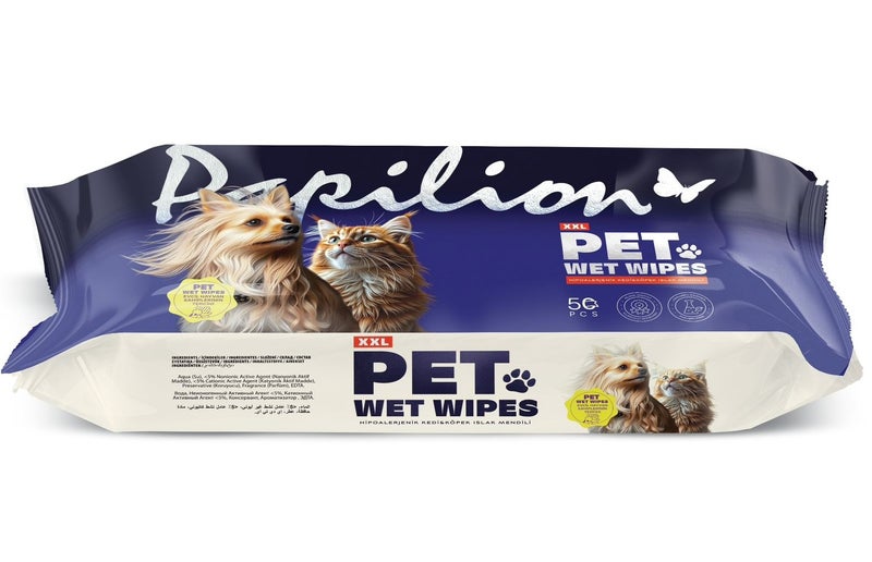 papilion XXL Pet Wet Wipes, 50 Pcs - Image 1