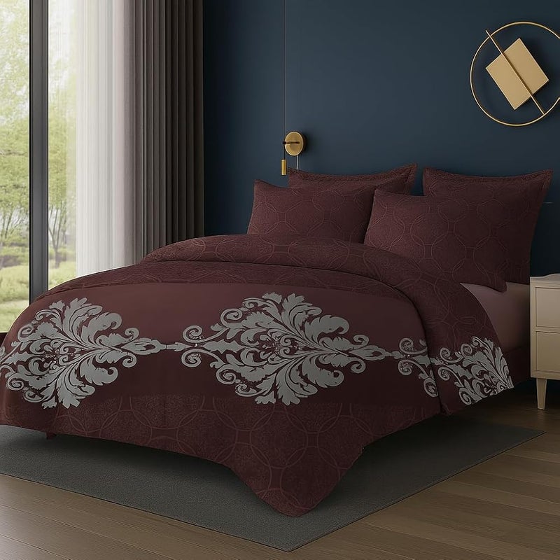 AMALI 6 Pieces Bedsheet Set King Size (200 x 200+35cm) Polycotton Including 1 Duvet Cover 1 Fitted Sheet 2 Oxford & 2 Standard Pillowcases Durable & Long Lasting Quality - Image 2