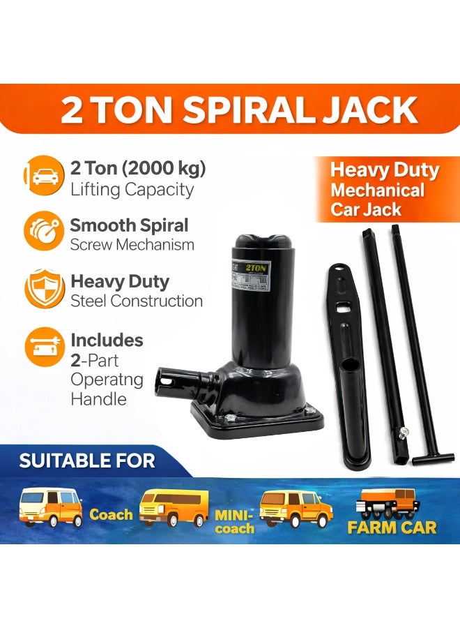 100مايلز رافعة سيارات ميكانيكية (طراز "Bottle Jack") من "100Miles" بحمولة 2 طن (2000 كجم)، تتميز بهيكل فولاذي وآلية لولبية، وهي رافعة محمولة تُشغَّل يدوياً بواسطة مقبض؛ توفر نطاق رفع يتراوح بين 180 مم و390 مم، وتناسب سيارات الركاب والمركبات الرياضية متعددة الأغراض (SUV). - Image 2