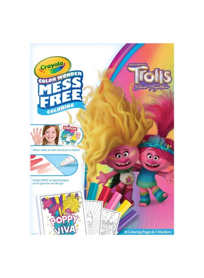 Crayola Trolls 3 Color Wonder Activity Set, Trolls Mess Free Coloring Pages For Toddlers, Trolls Toys & Gifts, Toddler Stocking Stuffers - Image 2