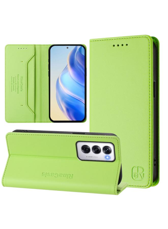 S-TOP Case For OPPO Reno12 5G Global RC01 Dual-Folded Magnetic Suction RFID Leather Phone Case - Image 1