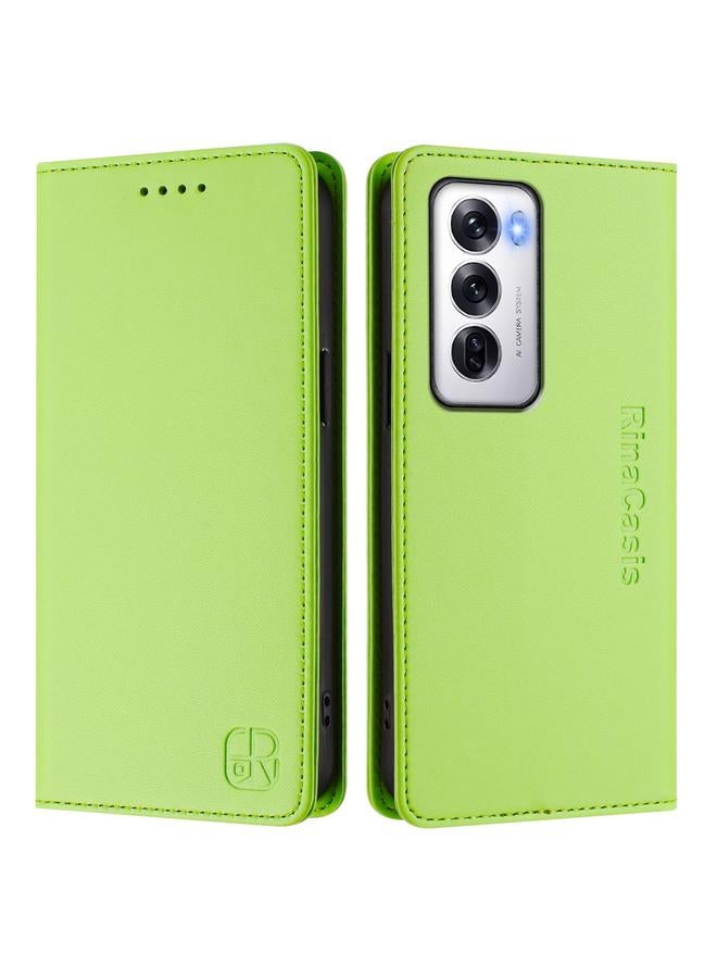 S-TOP Case For OPPO Reno12 5G Global RC01 Dual-Folded Magnetic Suction RFID Leather Phone Case - Image 2