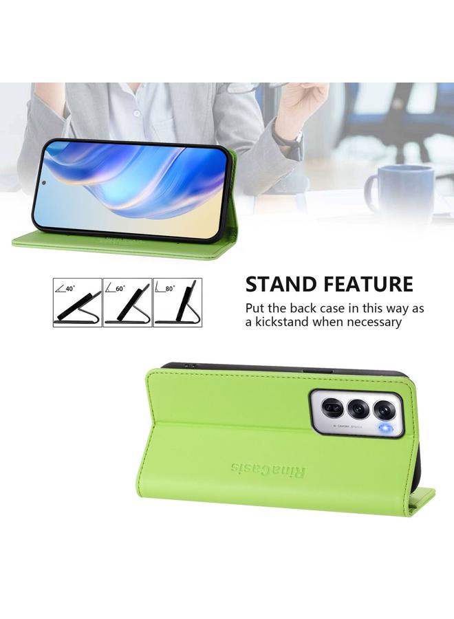 S-TOP Case For OPPO Reno12 5G Global RC01 Dual-Folded Magnetic Suction RFID Leather Phone Case - Image 4