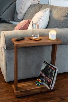 Umark Side Table with Lower Shelf for Home Decor,Living Room, Single Sofa Table Natural Finish - Image 4