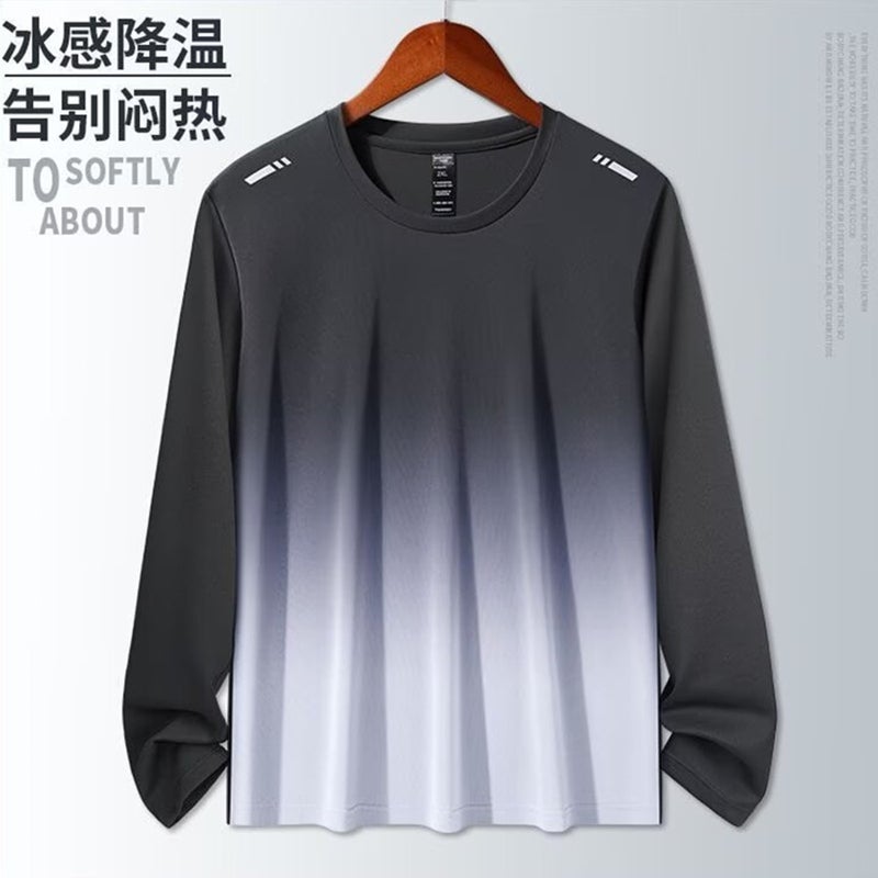 Generic Running Sports Mens Fitness Autumn Quick-drying Long-sleeved Cycling Training Pants Outdoor 2024 New Mens Autumn and Winter T33 gray