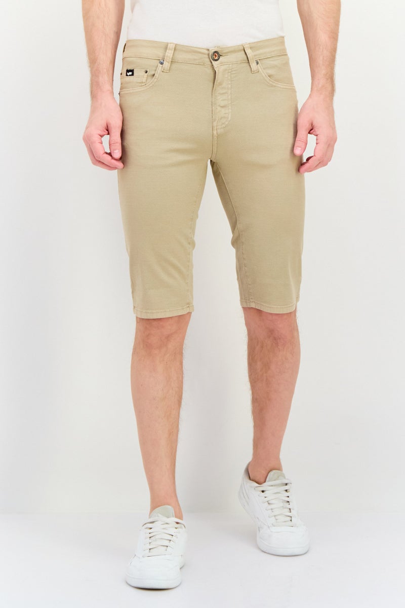 GAS Men Plain Chino Shorts, Beige - Image 1