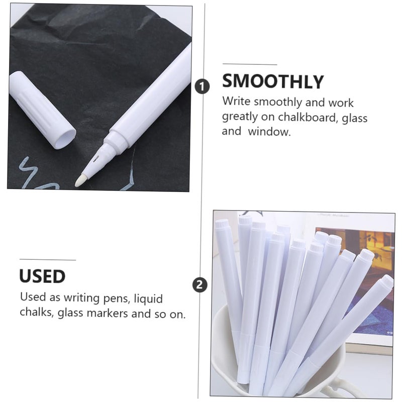 White Liquid Chalk Marker Pens 20 Pack Erasable Fine Tip for Drawing Writing - Image 3