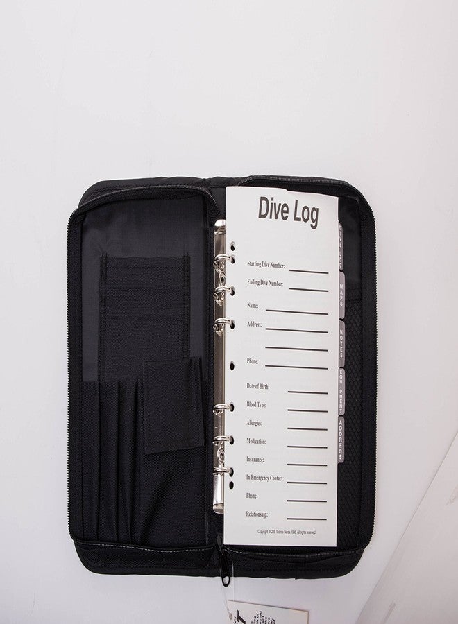 Trident 6 Ring Zippered Dive Log Organizer - Black - Image 2