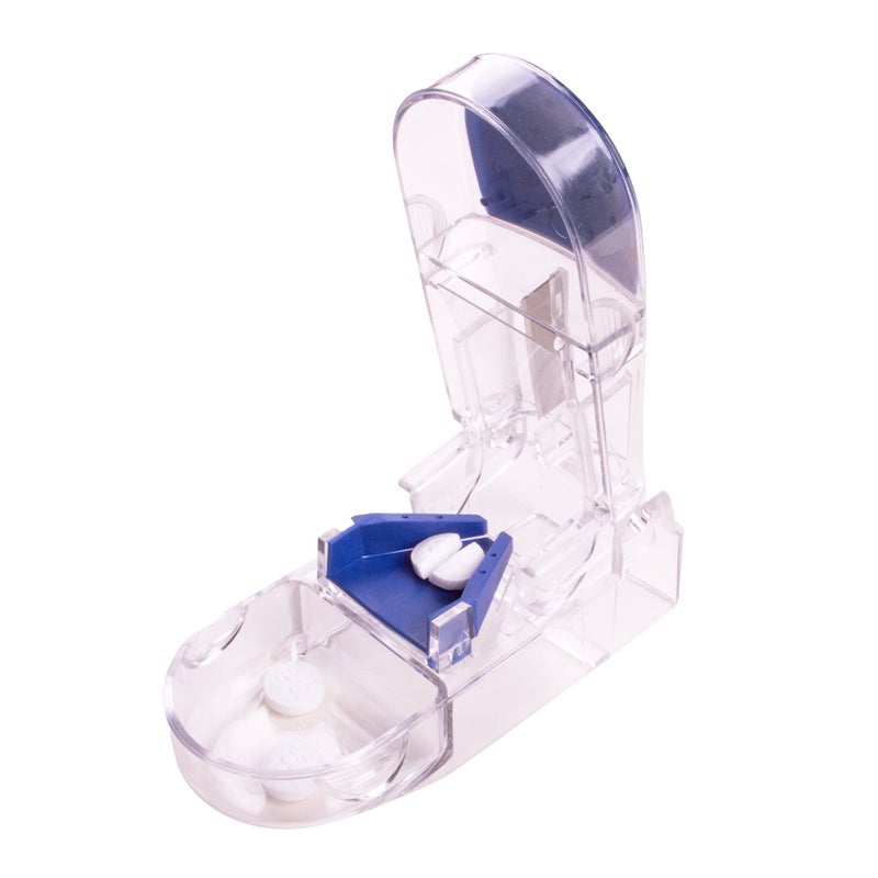 Apex Ultra Pill Cutter - Pill Splitter With Retracting Blade Guard - For Cutting Small Pills or Large Pills In Half, Blue/Green and Clear, 1 Count, Assorted Colors - Image 1