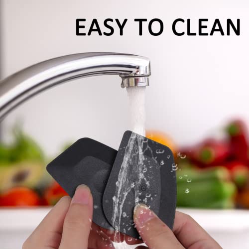 Azureblue Pan Scraper Dish Scraper Food Scraper Tool Plastic Pot Scraper Kitchen Scraper Grease Scraper Cast Iron Skillet Pan Scraper Tool for Cleaning (3 Pcs, Red) - Image 5