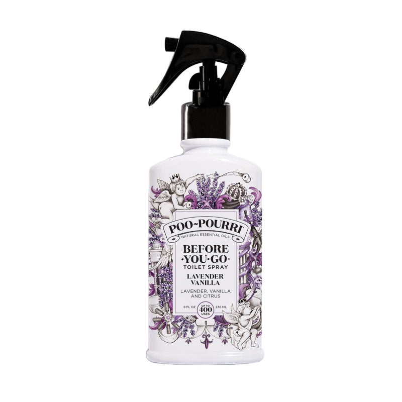 Poo-Pourri Before-You-Go Toilet Spray, Lavender Vanilla, 8 Fl Oz - Lavender, Vanilla and Citrus - Image 1