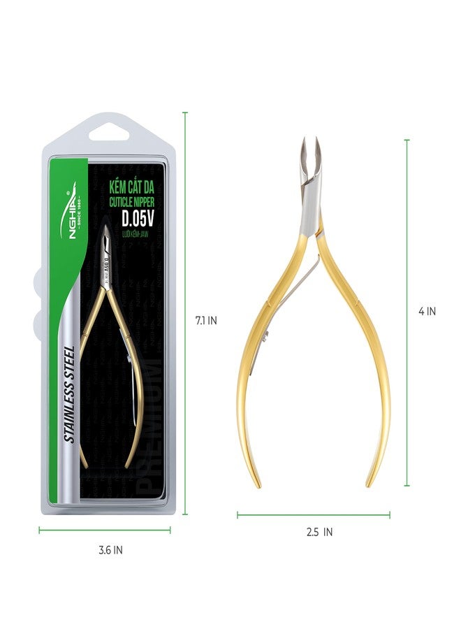 NGHIA Premium Cuticle Nipper - D-05V Jaw 14 (Stainless Steel) - Professional Nail Tools - Image 2