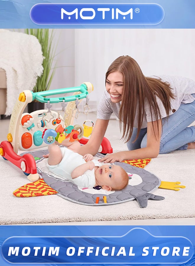 موتيم سجادة لعب للأطفال، مشاية تعليمية للأطفال، سجادة أنشطة للأطفال مع بيانو، مركز أنشطة موسيقية مع أضواء، مشايات دفع للأطفال، سجادة وقت الاستلقاء على البطن للأطفال حديثي الولادة - Image 2