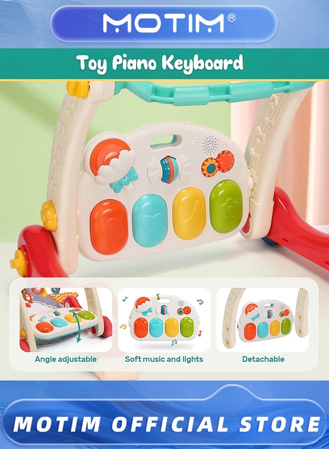 موتيم سجادة لعب للأطفال، مشاية تعليمية للأطفال، سجادة أنشطة للأطفال مع بيانو، مركز أنشطة موسيقية مع أضواء، مشايات دفع للأطفال، سجادة وقت الاستلقاء على البطن للأطفال حديثي الولادة - Image 4