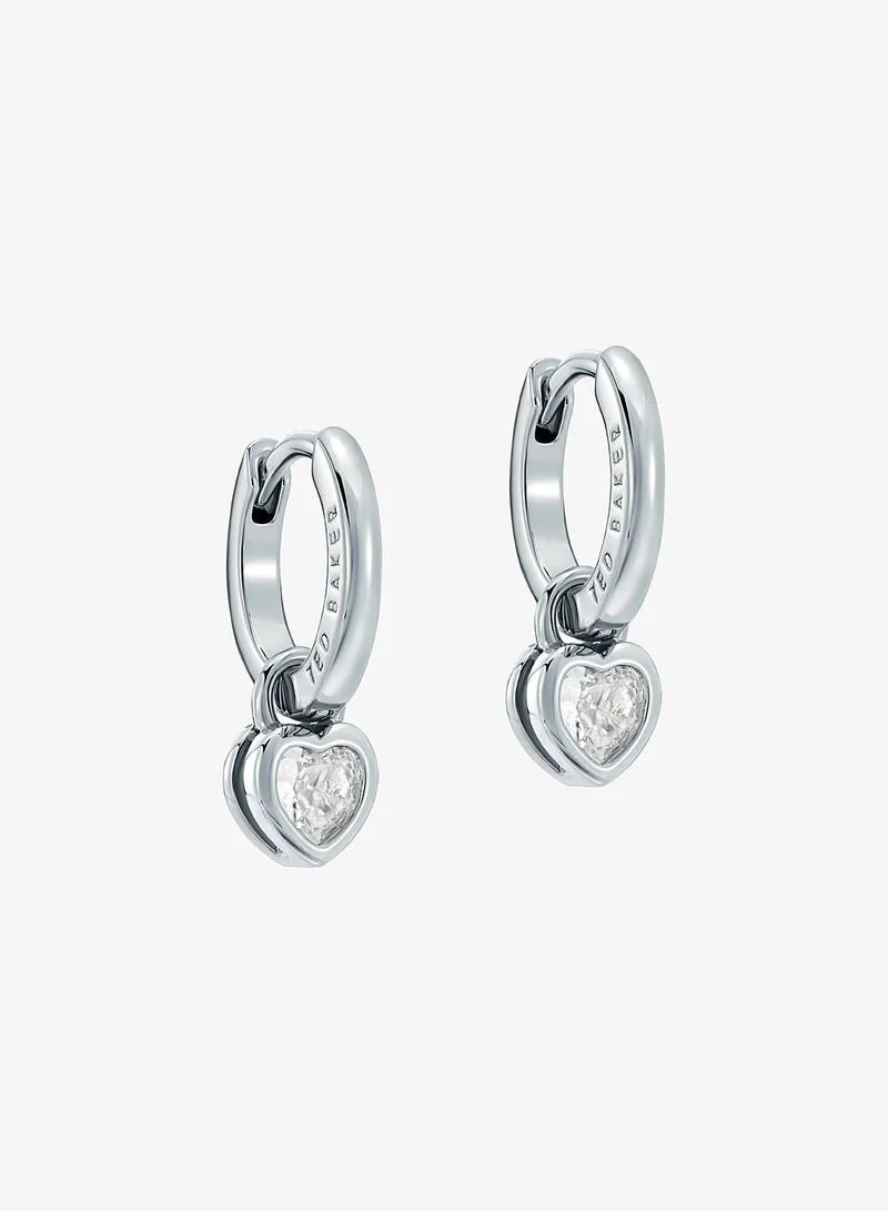 Harper Mini Crystal Heart Huggie Earrings