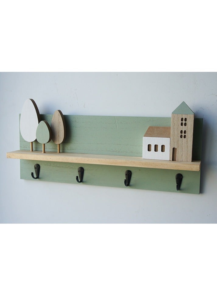 Creative Home Doors Entrance Entrances Non Perforated Walls Decorative Keys Hooks Storage Items Clothes and Hats Shelves 