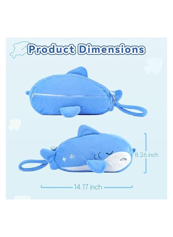 PROMASS Cute Plush Switch Carrying Case Compatible with Nintendo Switch/OLED,Portable Crossbody Bag Travel Bag with A Removable Shoulder Strap - Shark Party - Image 2