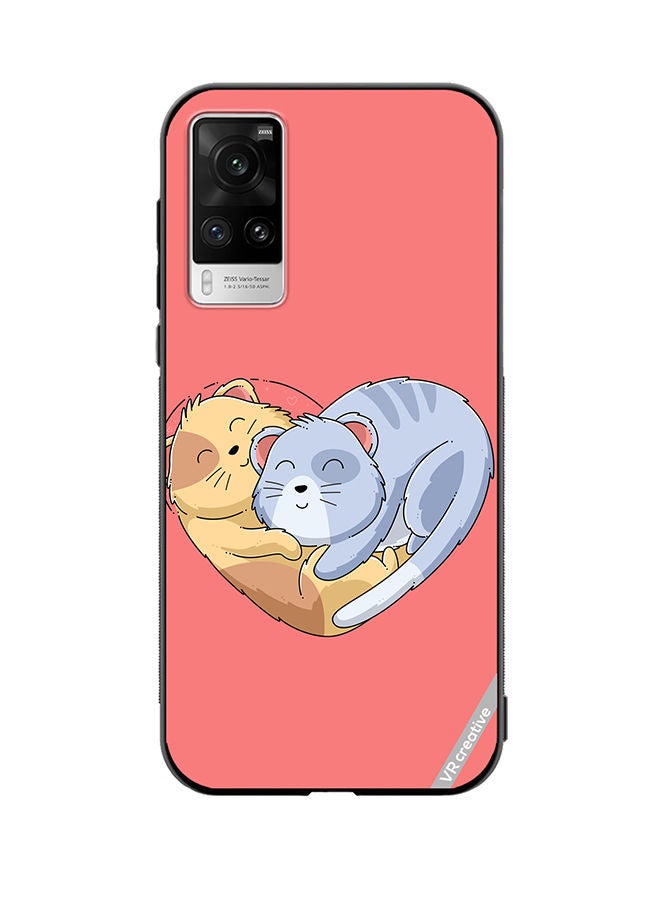 VR CREATIVE Protective Case Cover For Vivo X60 Pro Klover Cat Design Multicolour - Image 1