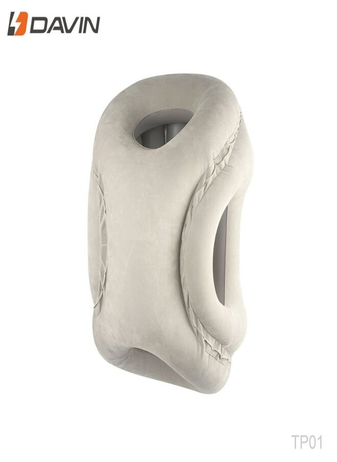 Davin - Travel Pillow Airplane Neck Pillow Comfortably Supports Head and Chin for Airplanes Trains Cars and Office Blue - Image 1