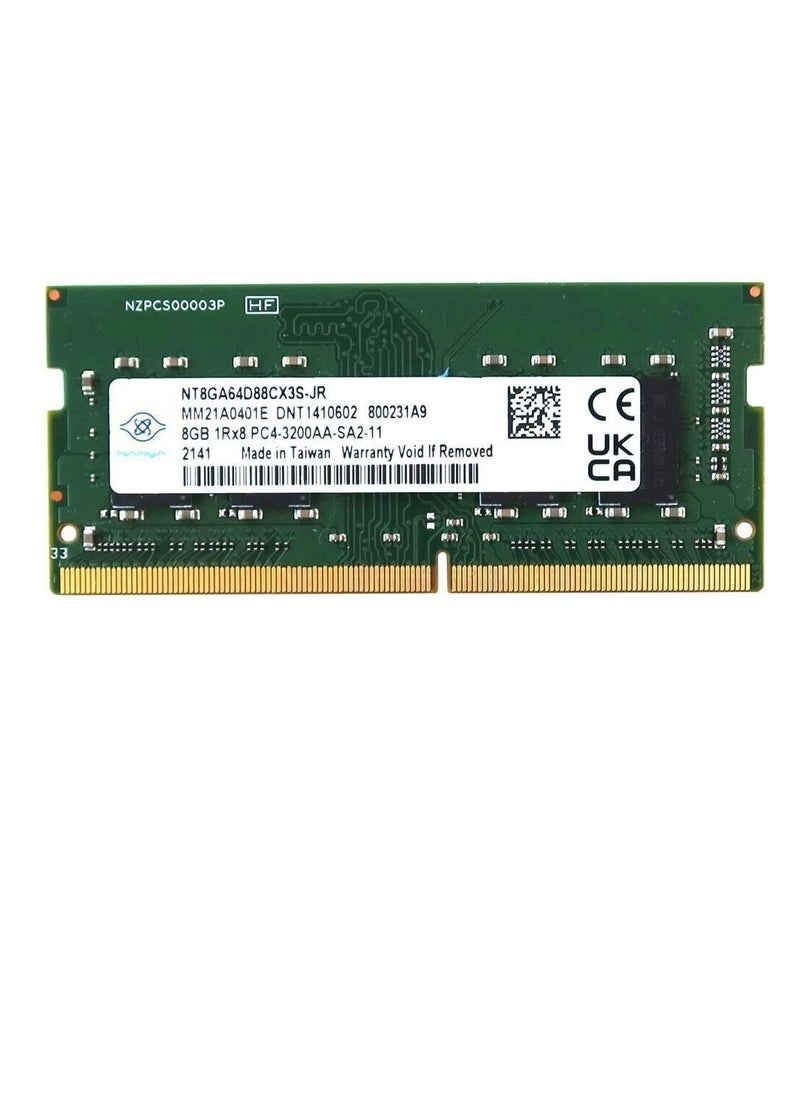 NANYA - Nanya 8GB DDR4 Sodimm PC4-25600 3200MHZ 260-PIN Laptop Memory, NT8GA64D88CX3S-JR - Image 1