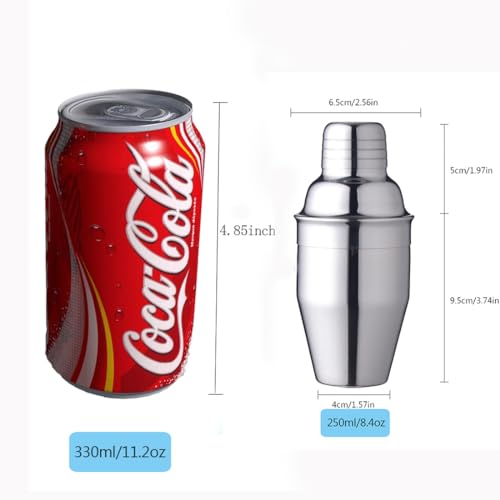 Delidge Small Cocktail Shaker 8oz Martini Shaker Bar Drink Shaker Mixer Shakers Bartending, 250ml Mini Cocktail Shakers Margarita Alcohol Liquor Barware Tools - Image 2