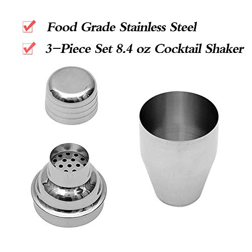 Delidge Small Cocktail Shaker 8oz Martini Shaker Bar Drink Shaker Mixer Shakers Bartending, 250ml Mini Cocktail Shakers Margarita Alcohol Liquor Barware Tools - Image 4