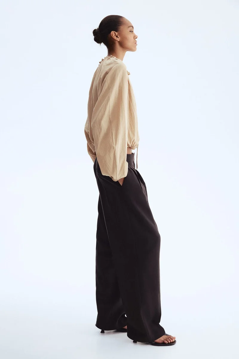 اتش اند ام بنطلون تويل بقصة ساق باريل