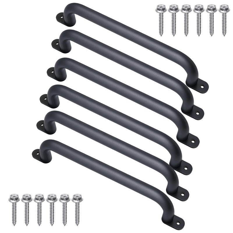 Purife 17 Inch Black Metal Playground Accessories Safety Handles Pack of 6 Playset Grab Handles Swing Sets Hand Grips Grab Rail Monkey Bar for Playhouse Treehouse - Image 2