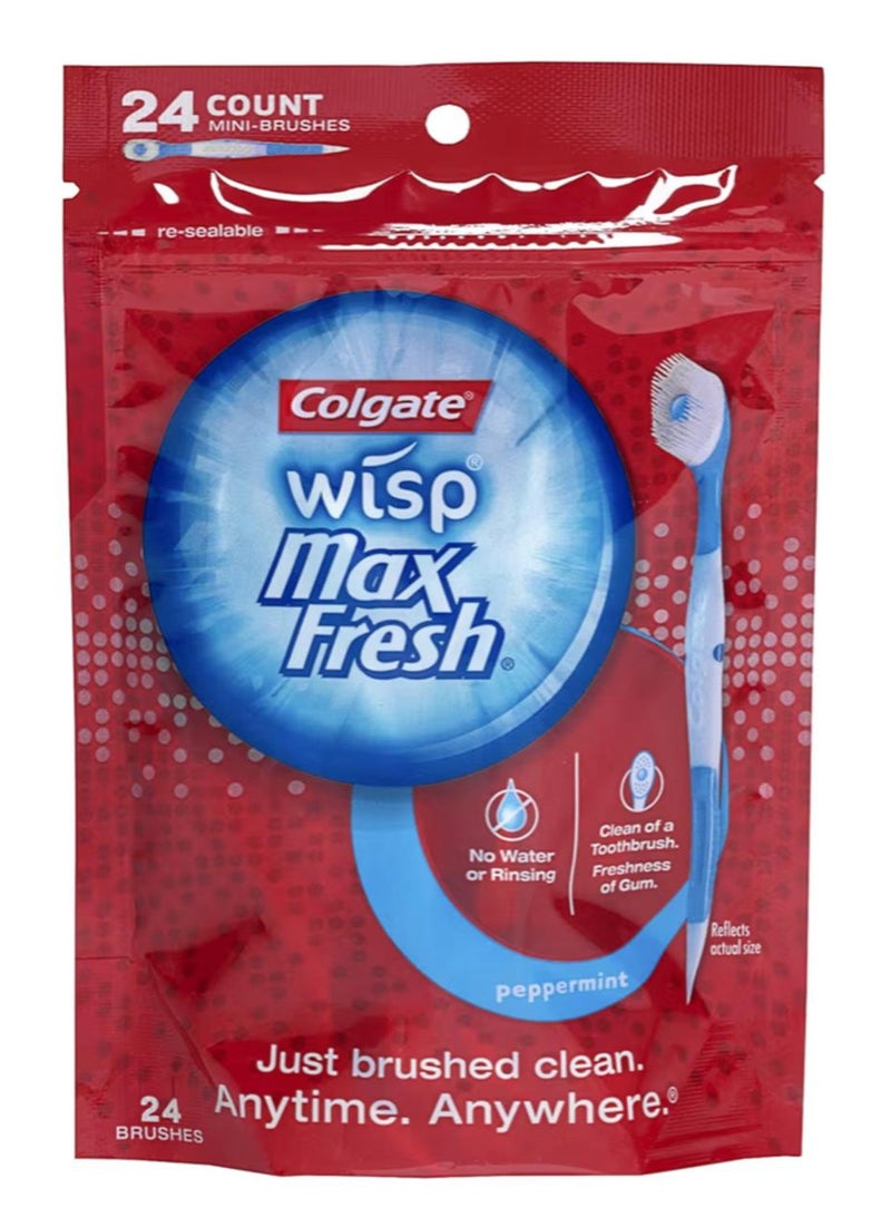 Colgate Wisp (The Original) Sugar Free, Gluten Free   Disposable Mini Toothbrush, Cool Mint - 24 Count - Image 1
