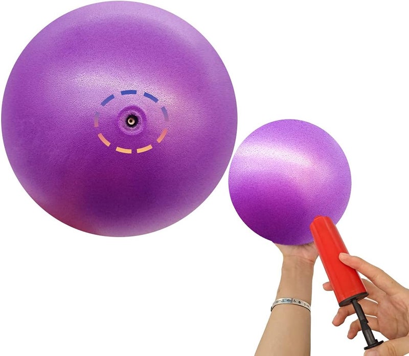 Mini Yoga Balls 6 Inch Exercise Pilates Therapy Balance Bender Ball with Pump - Grey - Image 5
