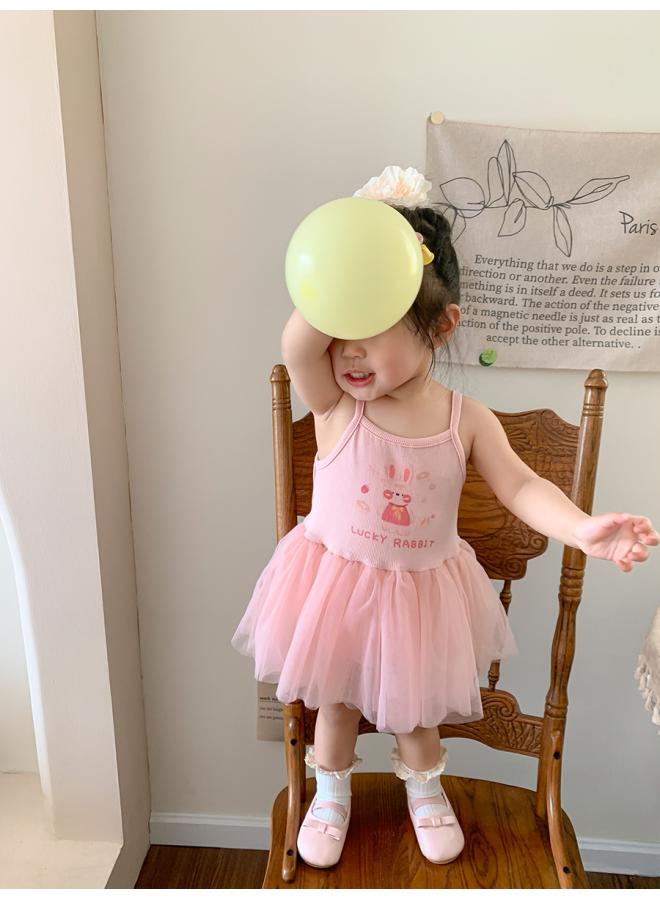 Sugarcane Pear Children's Clothing Girls Dress Summer New Children's Korean-style Slip Skirt Baby Princess Skirt Baby Clothes 