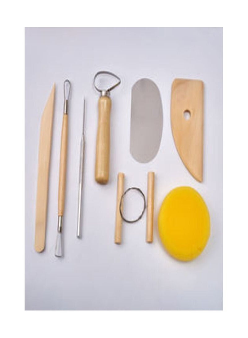 سمارت 8 قطع السيراميك فن النحت أدوات الفخار الخشبي ومجموعة أدوات النمذجة السيراميك بوليمر الطين المعدنية - Image 5