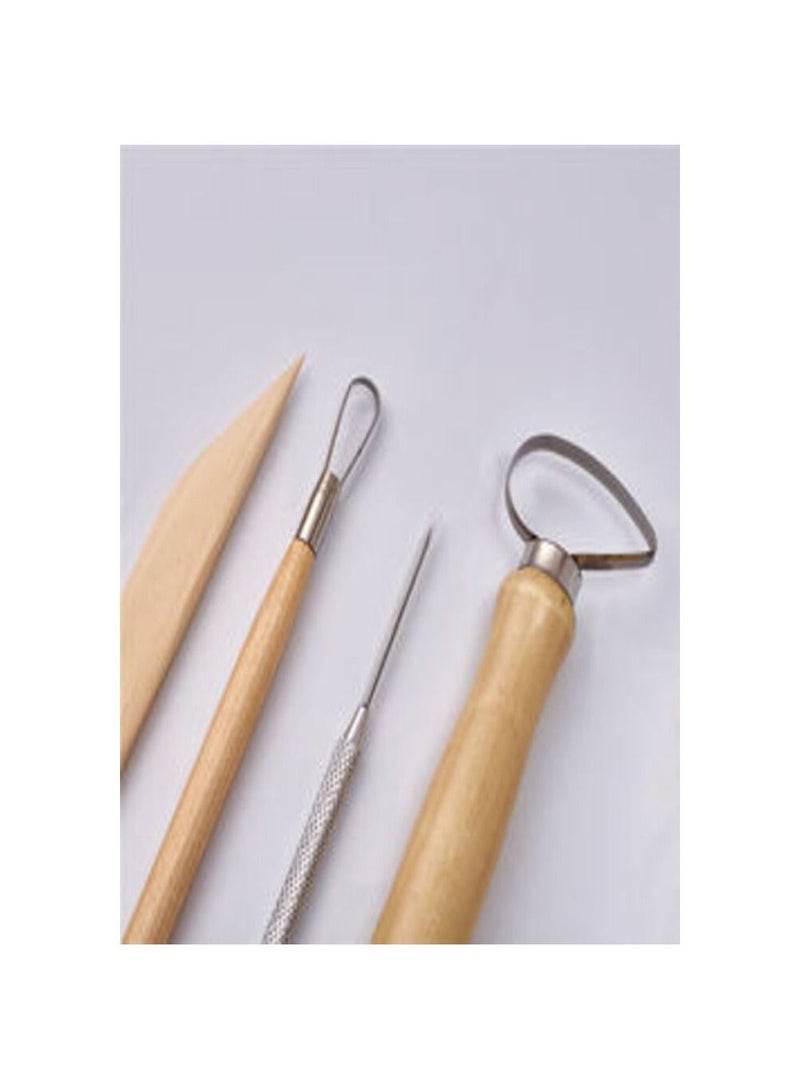 سمارت 8 قطع السيراميك فن النحت أدوات الفخار الخشبي ومجموعة أدوات النمذجة السيراميك بوليمر الطين المعدنية - Image 4