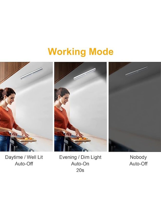 AOLION LED Intelligent Human Body Sensing Light Motion Sensor Light Night Light for Room Stick-on Anywhere Wireless Battery Operated 14 LEDs Closet Lights Wardrobe Lighting LED Light White - Image 5