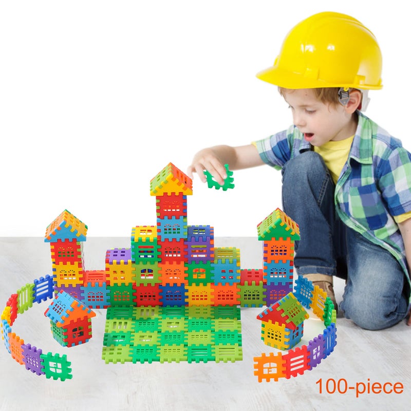 KUTOI Building Blocks â€“ 100-piece Kids Builders Blocks Set with Storage Bag â€“ Interlocking Building Blocks for Toddlers and Kids â€“ Fun and Educational Toy Building Set for Skill Development - Image 4