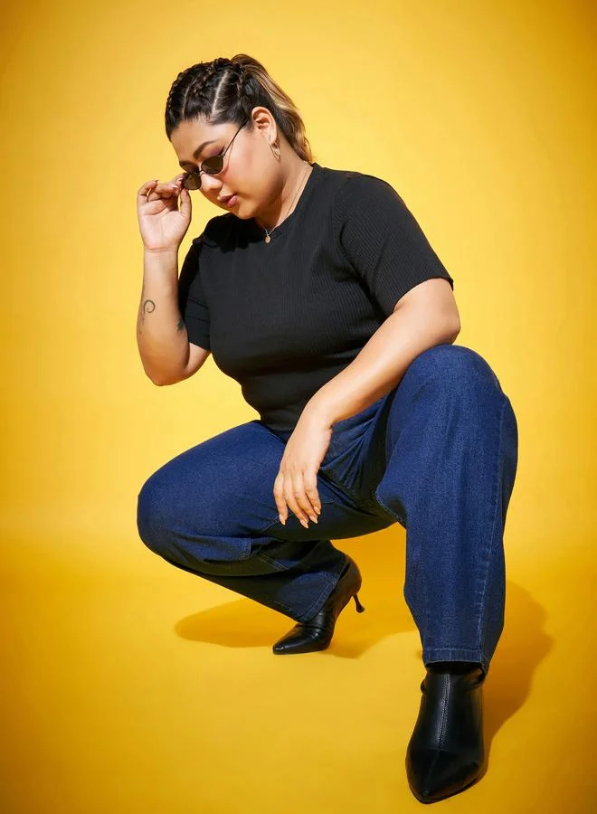 ساسافراس جينز بمقاس كبير وقصة بالون