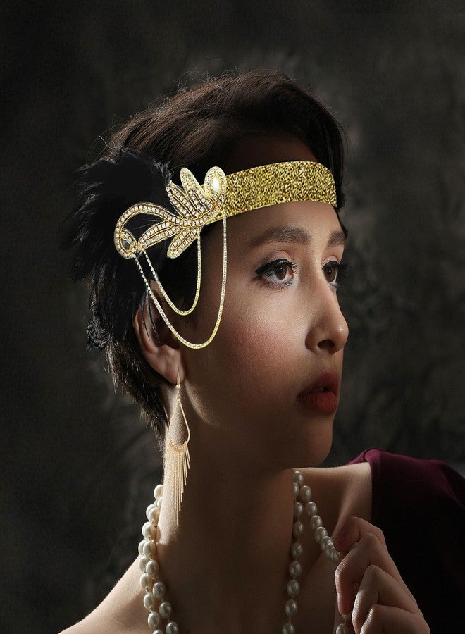 بلولون طقم إكسسوارات PLULON مكون من 7 قطع مستوحى من موضة عشرينيات القرن العشرين، مستوحى من فيلم غاتسبي العظيم، يتضمن عصابة رأس، وغطاء رأس، وقفازات سوداء طويلة، وقلادة، وأقراط للنساء (النمط 4). - Image 5