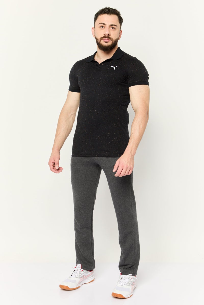 PUMA Men Sportswear Fit Short Sleeve Outdoor Polo Shirt, Black/Orange  - Image 3