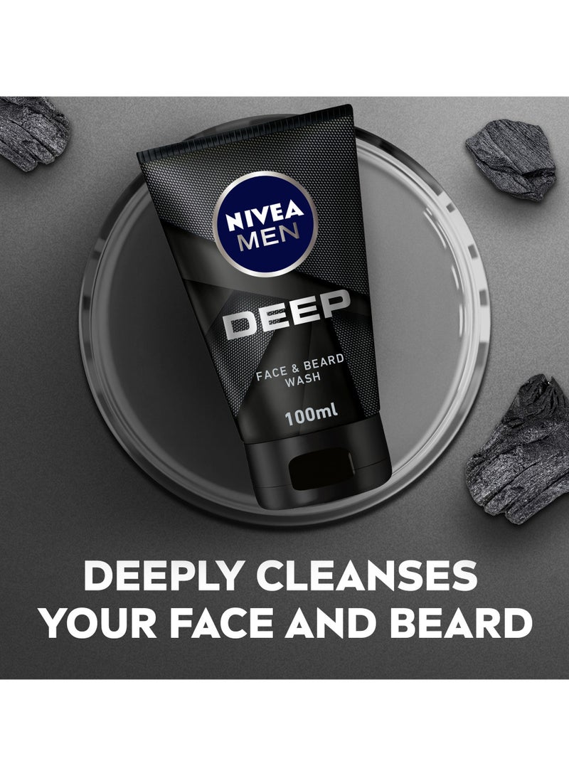 Nivea Face And  Beard Wash Cleanser Deep Active Charcoal Pack of 2 - Image 2