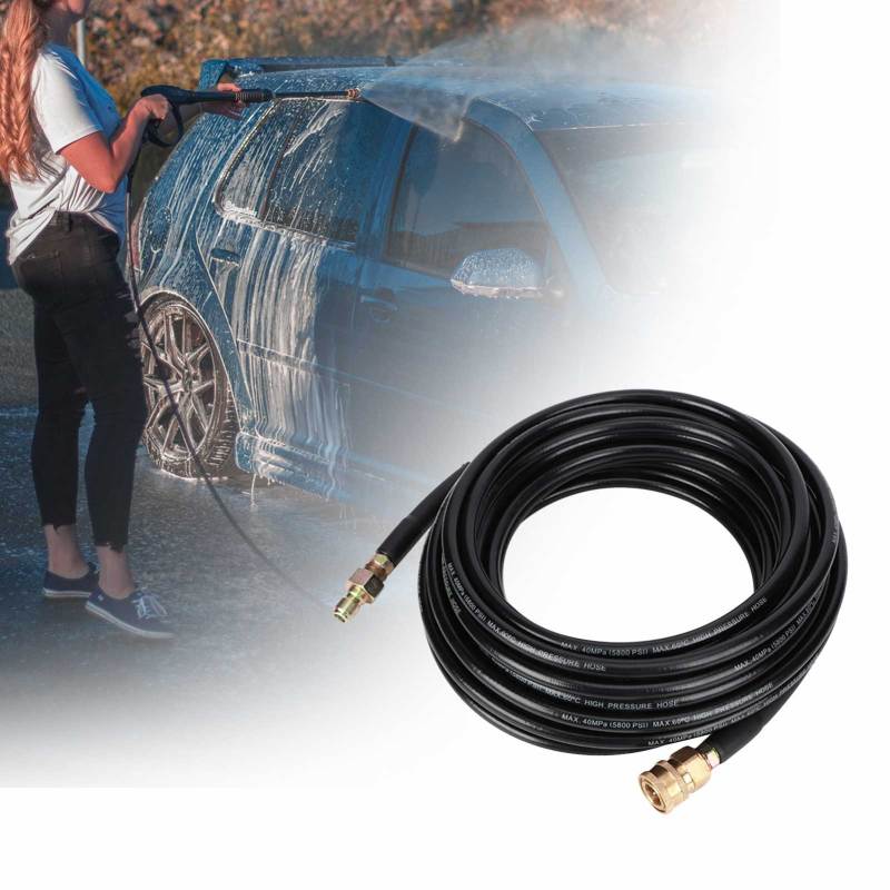 5800PSI Washer Hose 50ft Black High Strength Pressure Washer Tube - Wear Resistant for Light Commercial Residential Washing - Image 2