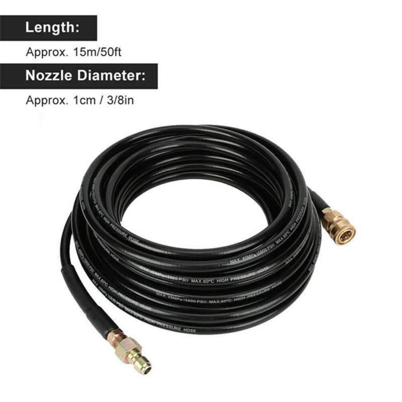 5800PSI Washer Hose 50ft Black High Strength Pressure Washer Tube - Wear Resistant for Light Commercial Residential Washing - Image 4