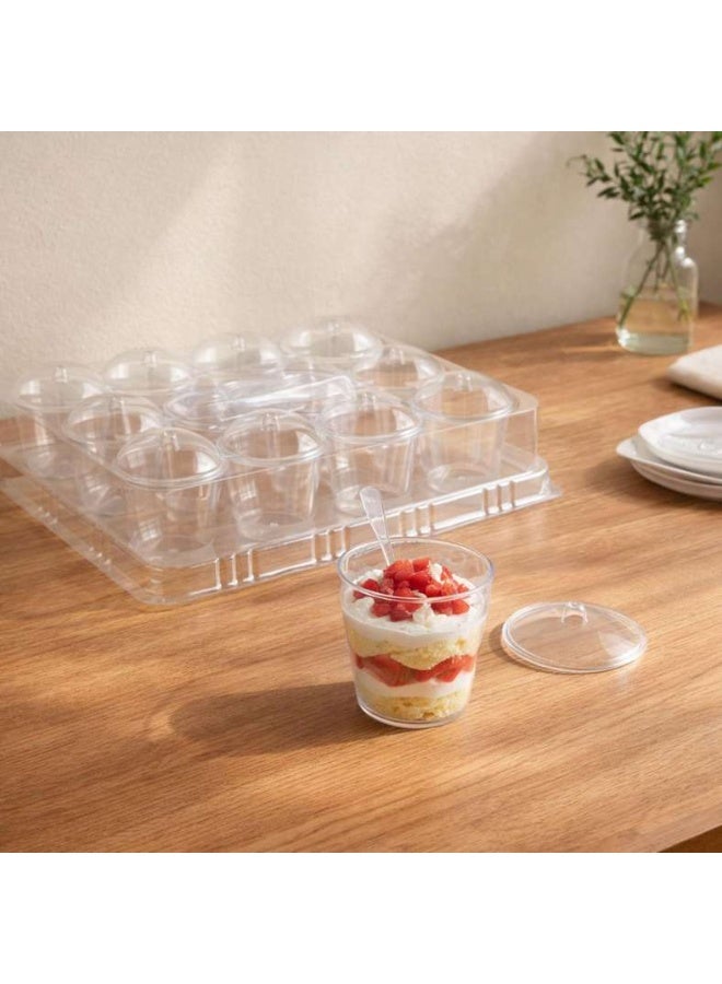 Pan Home طقم تقديم الحلويات القابل للتصرف 12 قطعة شفاف - Image 2
